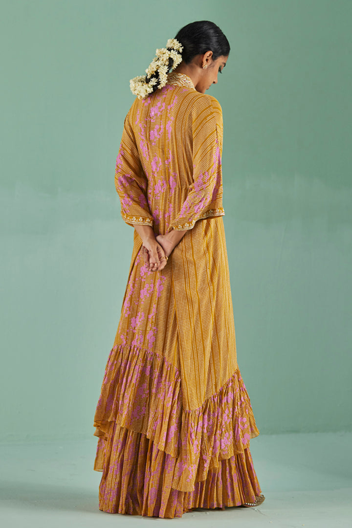 Ochre Tiered Kaftan Set