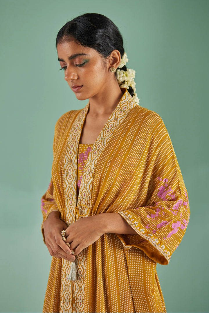 Ochre Tiered Kaftan Set