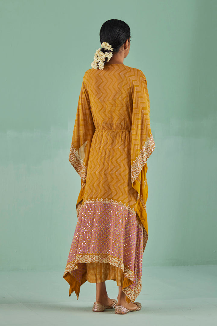 Ochre Zig-Zag Kaftan Set