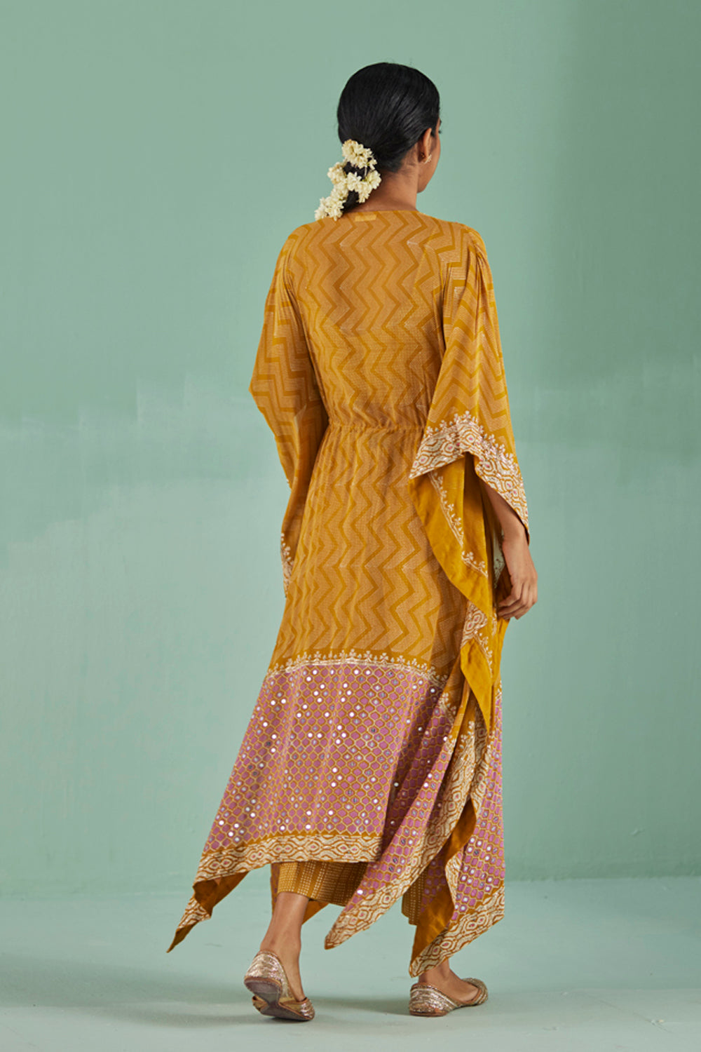 Ochre Zig-Zag Kaftan Set
