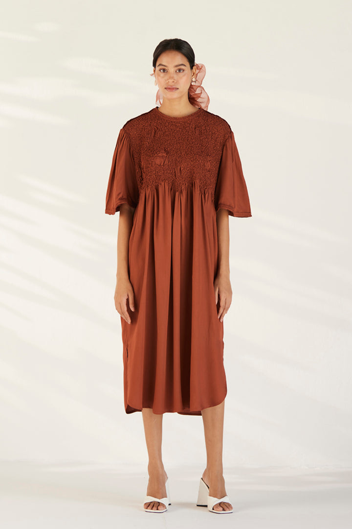 Rust Feather Dress