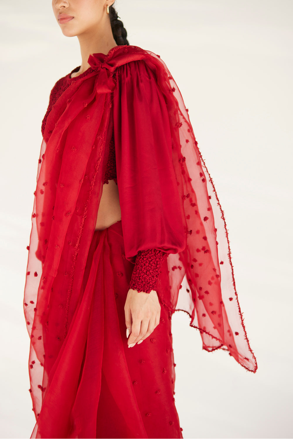 Red Amaryllis Saree