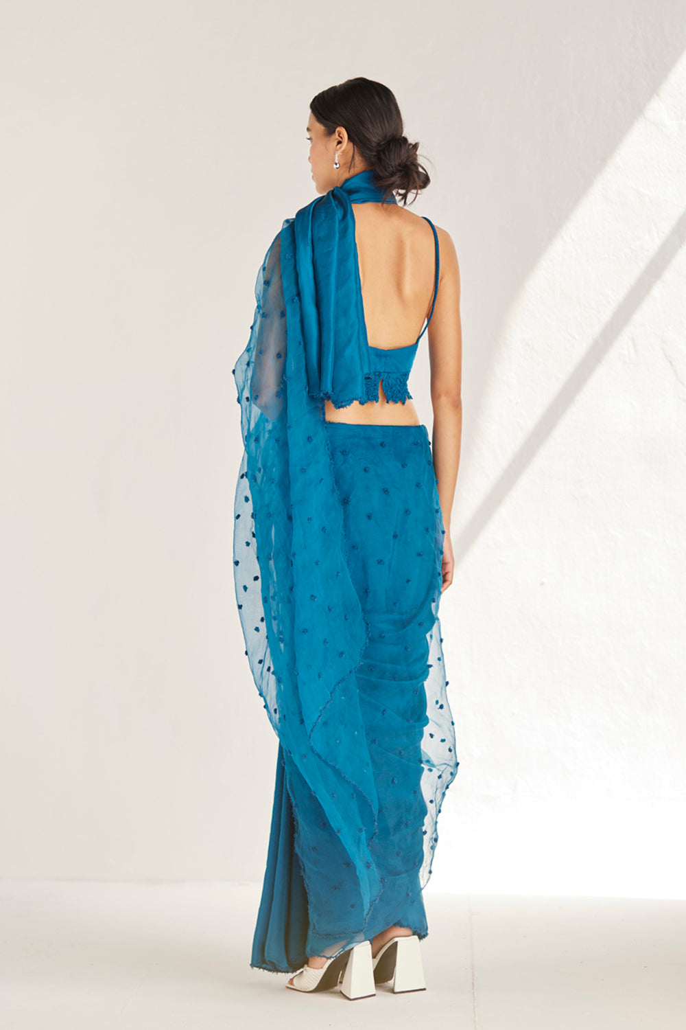 Blue Heather Saree Set