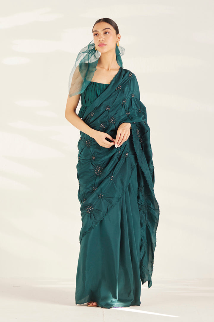 Emerald Emil Saree Set