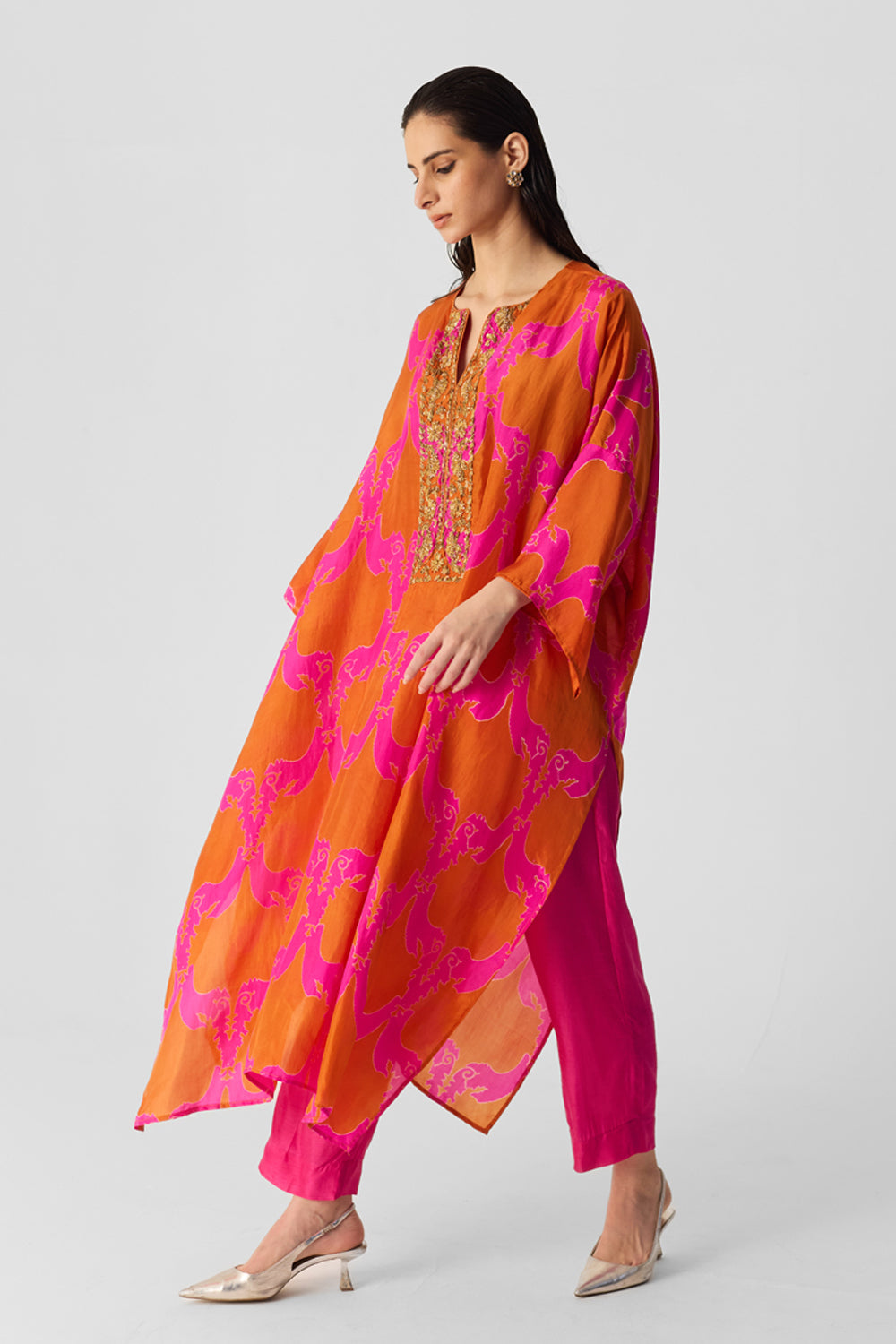 Zuzi Orange Kaftan Set