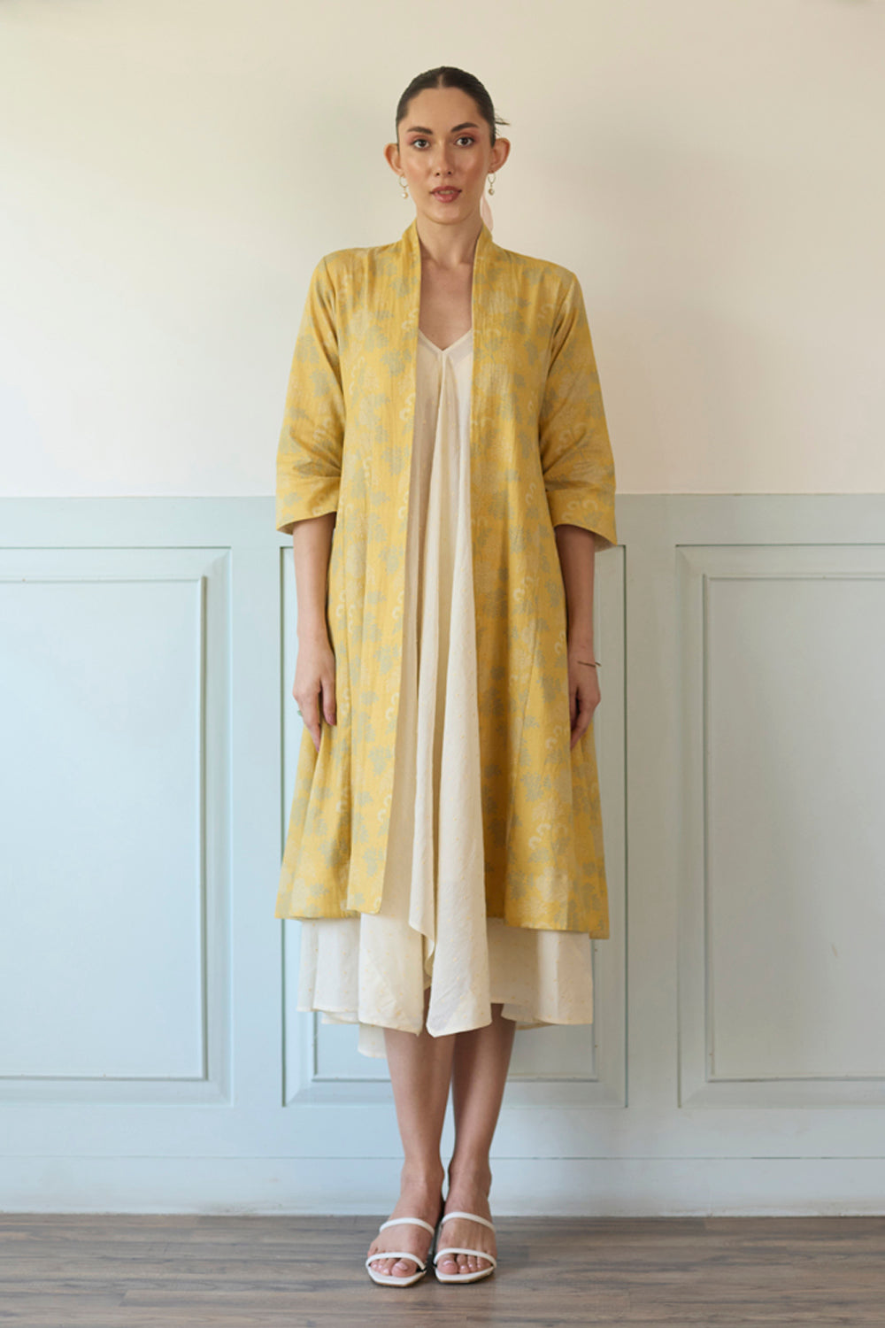 White & Yellow Jacket Set