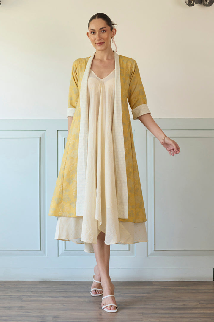 White & Yellow Jacket Set