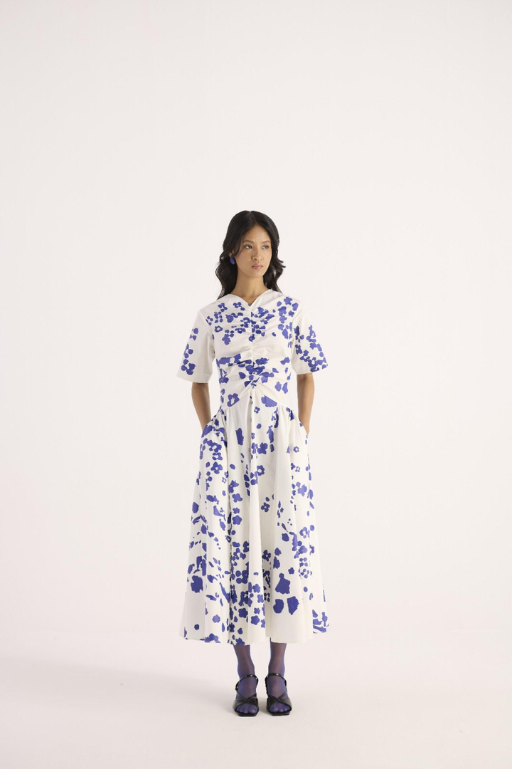 Ocean Ink Dress – Ivory