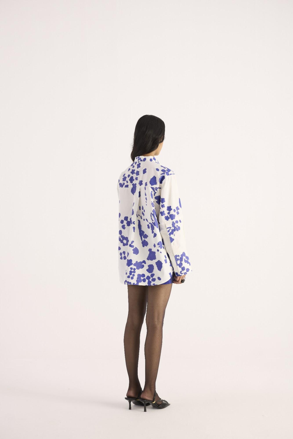 Ocean Ink Shirt – Ivory & Electric Blue