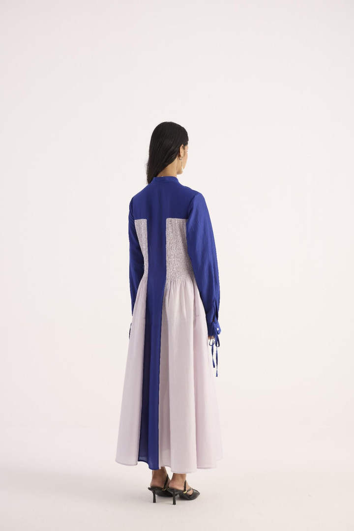 Marina Dress – Electric Blue & Pearl Lilac