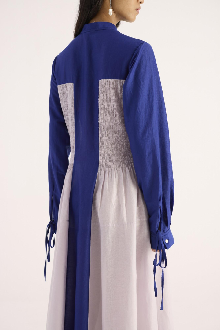 Marina Dress – Electric Blue & Pearl Lilac