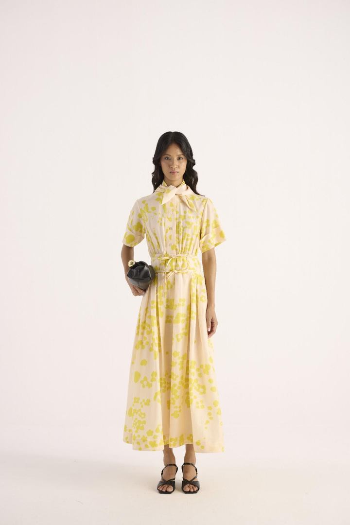 Ember Dress – Cream & Yellow