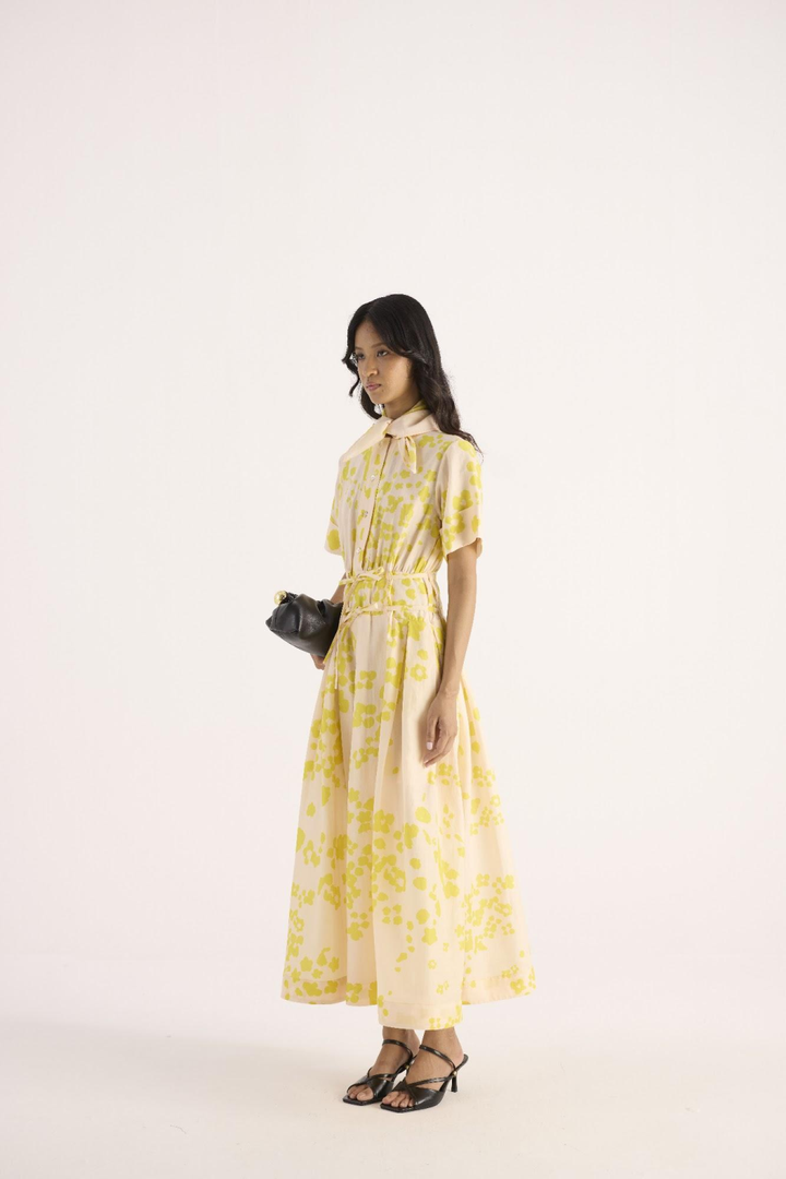 Ember Dress – Cream & Yellow
