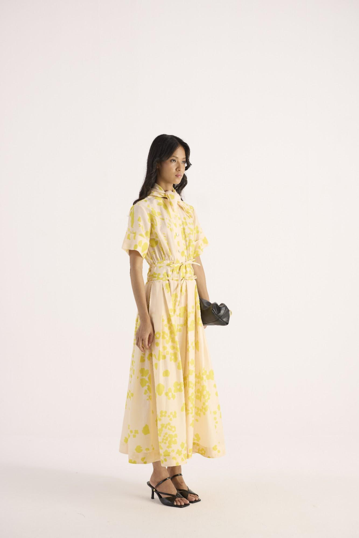 Ember Dress – Cream & Yellow