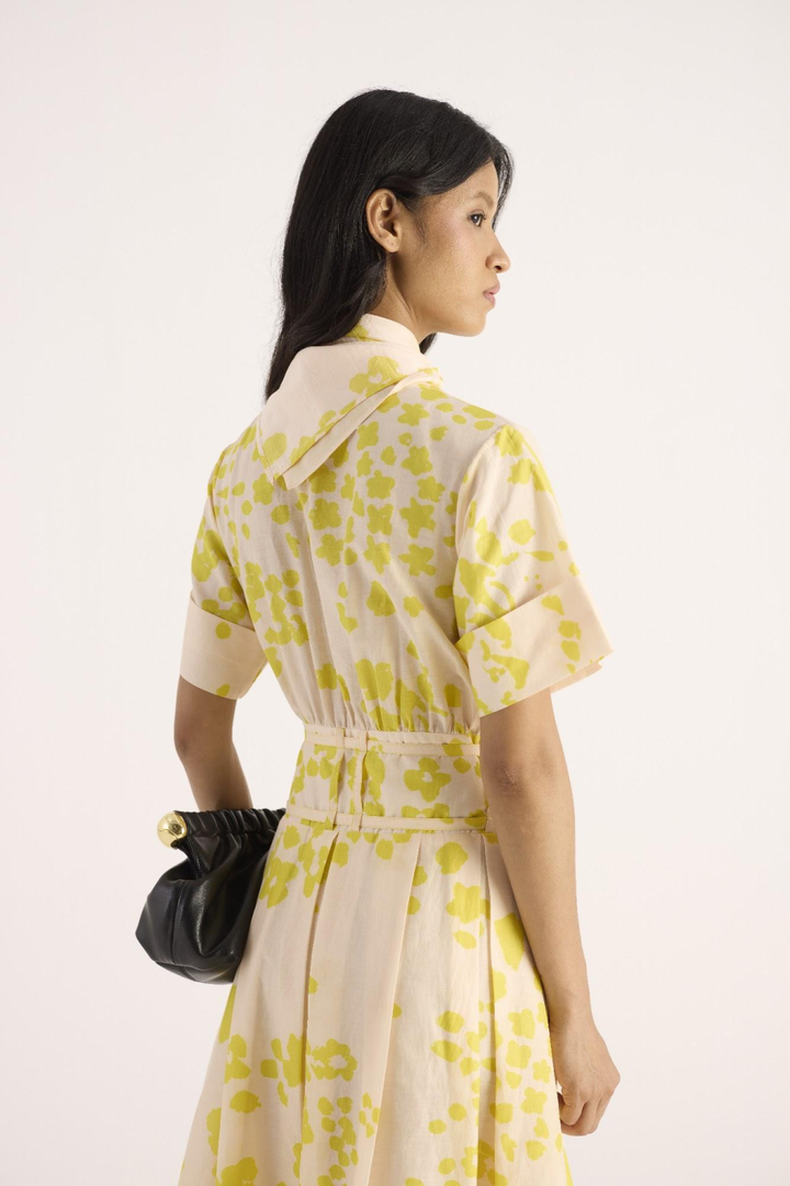 Ember Dress – Cream & Yellow