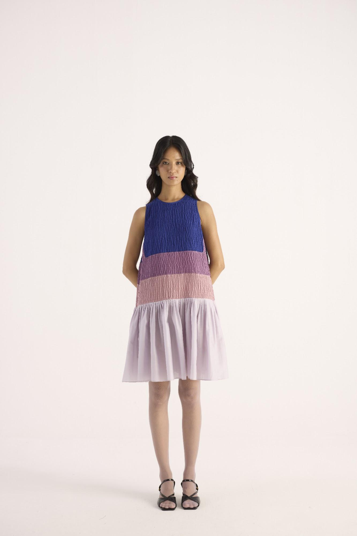 Iris Dress – Electric Blue & Hues of Pinks