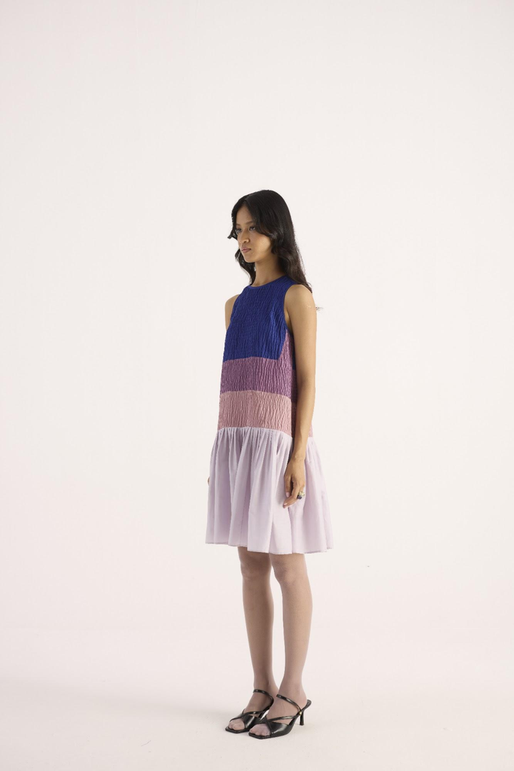 Iris Dress – Electric Blue & Hues of Pinks