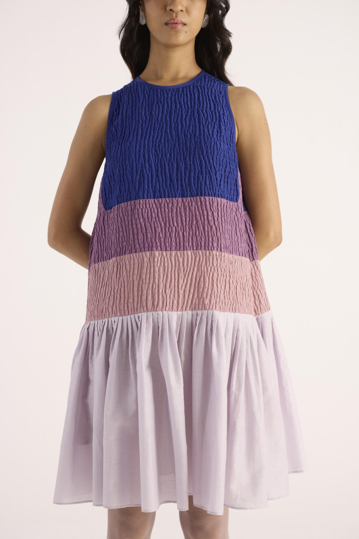 Iris Dress – Electric Blue & Hues of Pinks