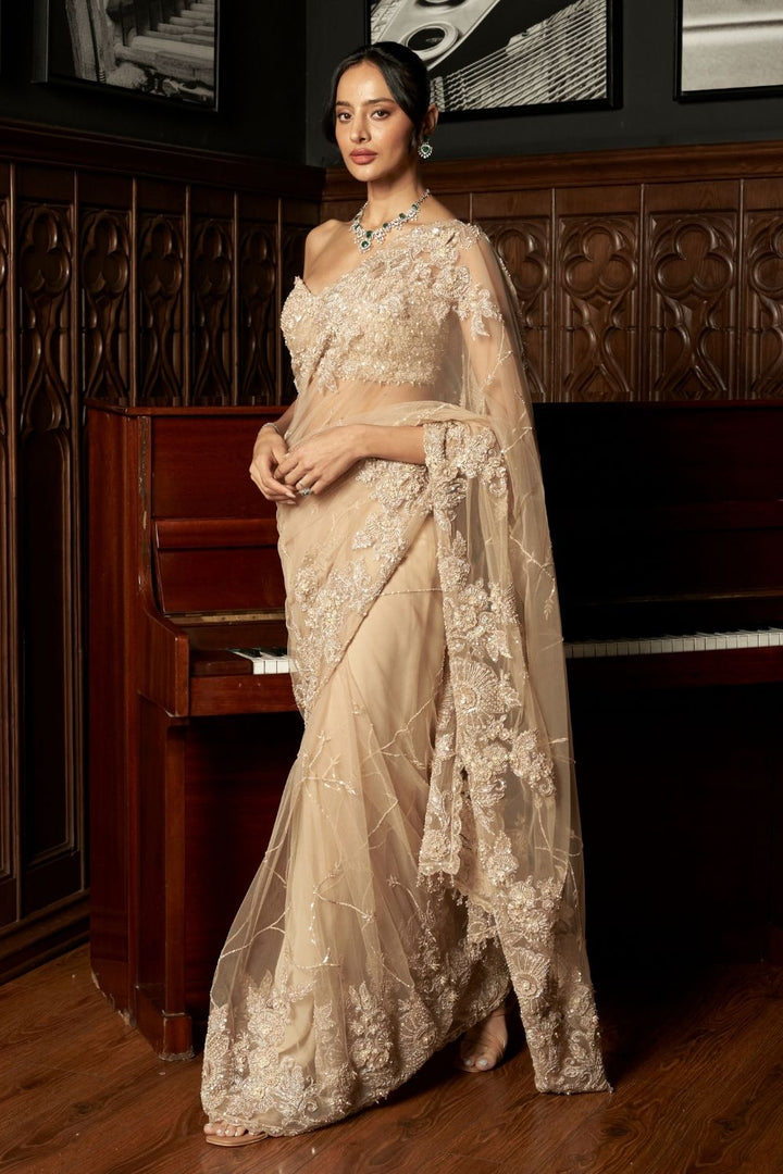 Beige Saree Set