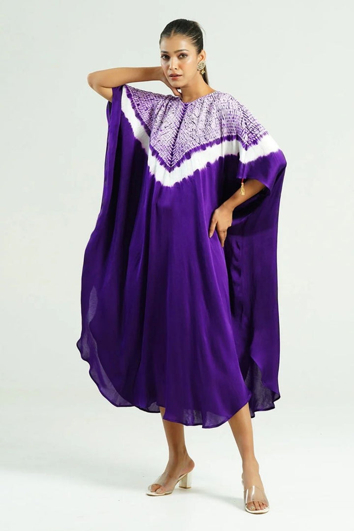 Kaftan Shibori - Scarlet Red / Ivory