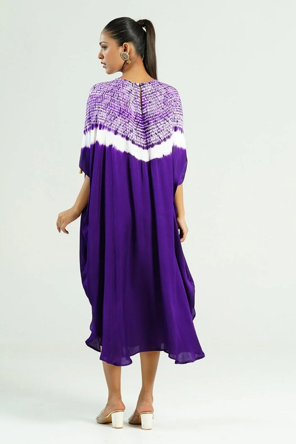 Kaftan Shibori - Scarlet Red / Ivory