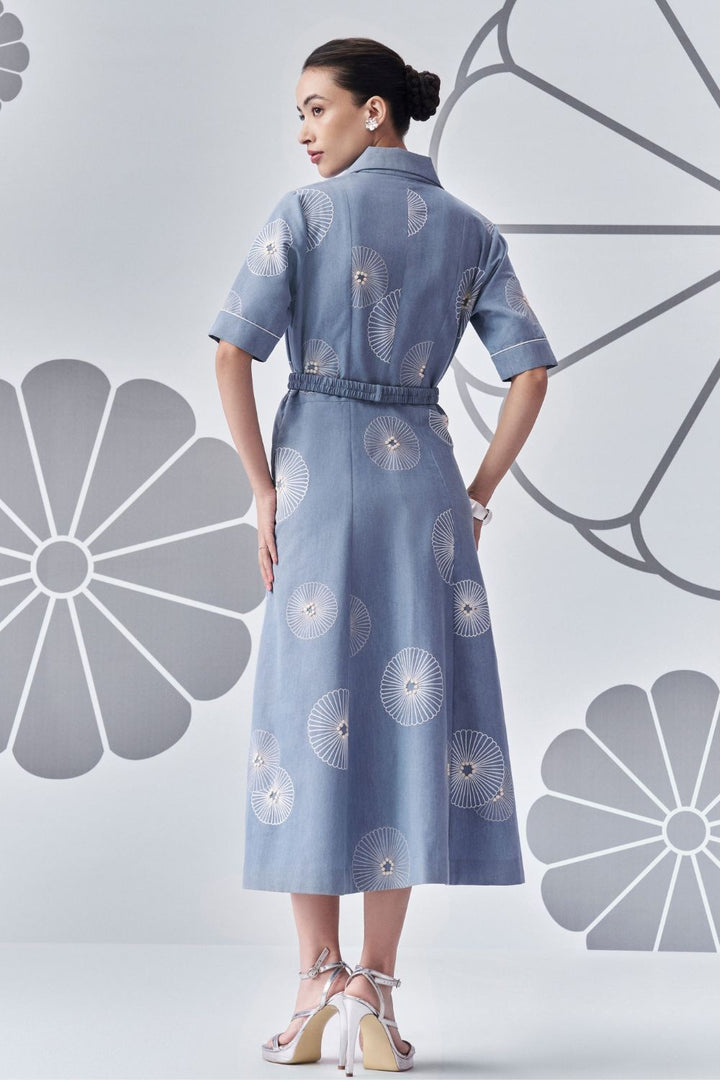Chrysanthemum Denim Dress