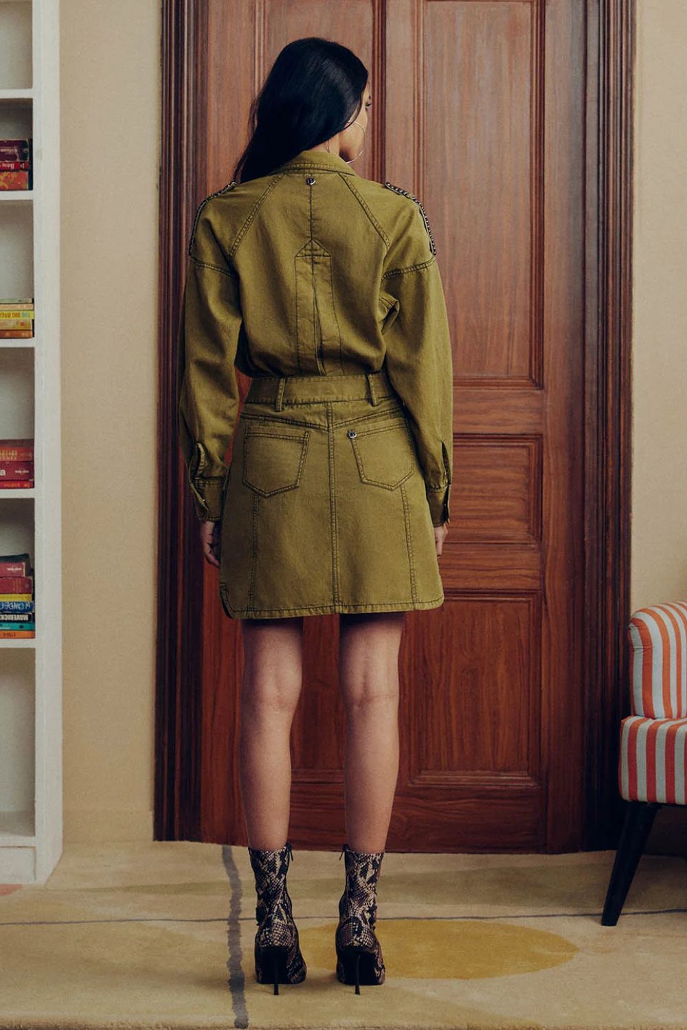 WASHED TWILL STUDDED COORD SET