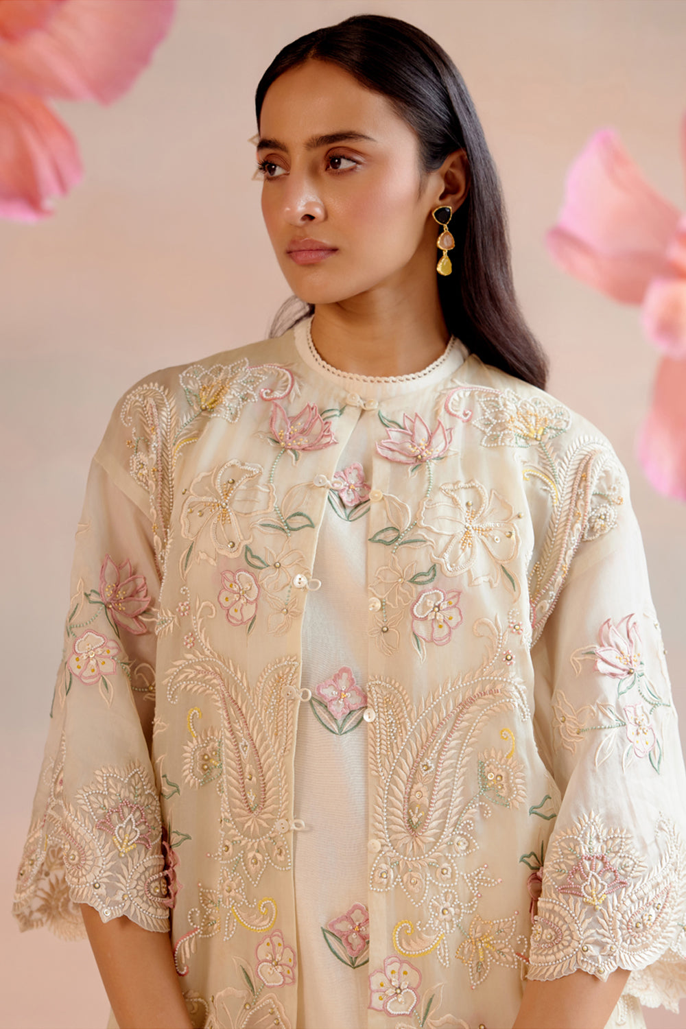 Ivory Paisley Embroidered Jacket