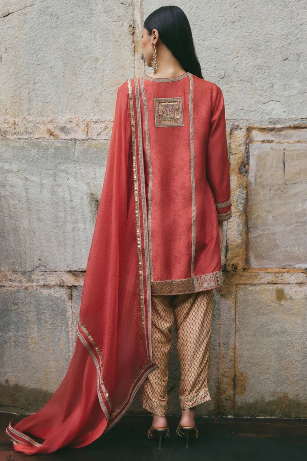 Red Short Kurti Salwar Set