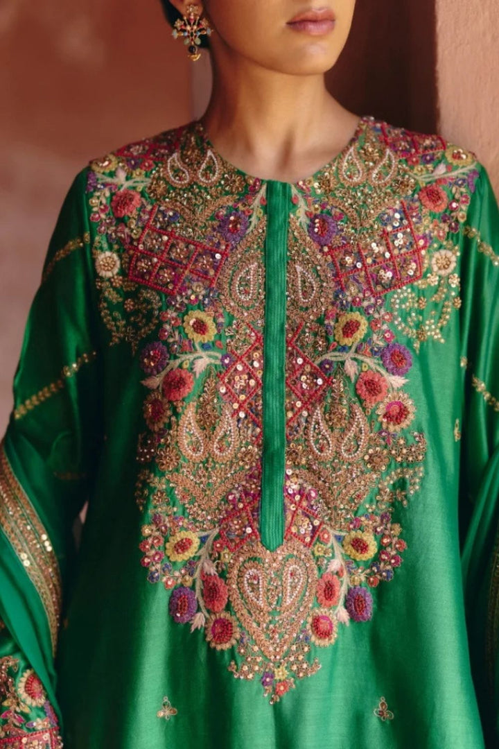 Gulrez Short Kurti With Sharara & Organza Dupatta