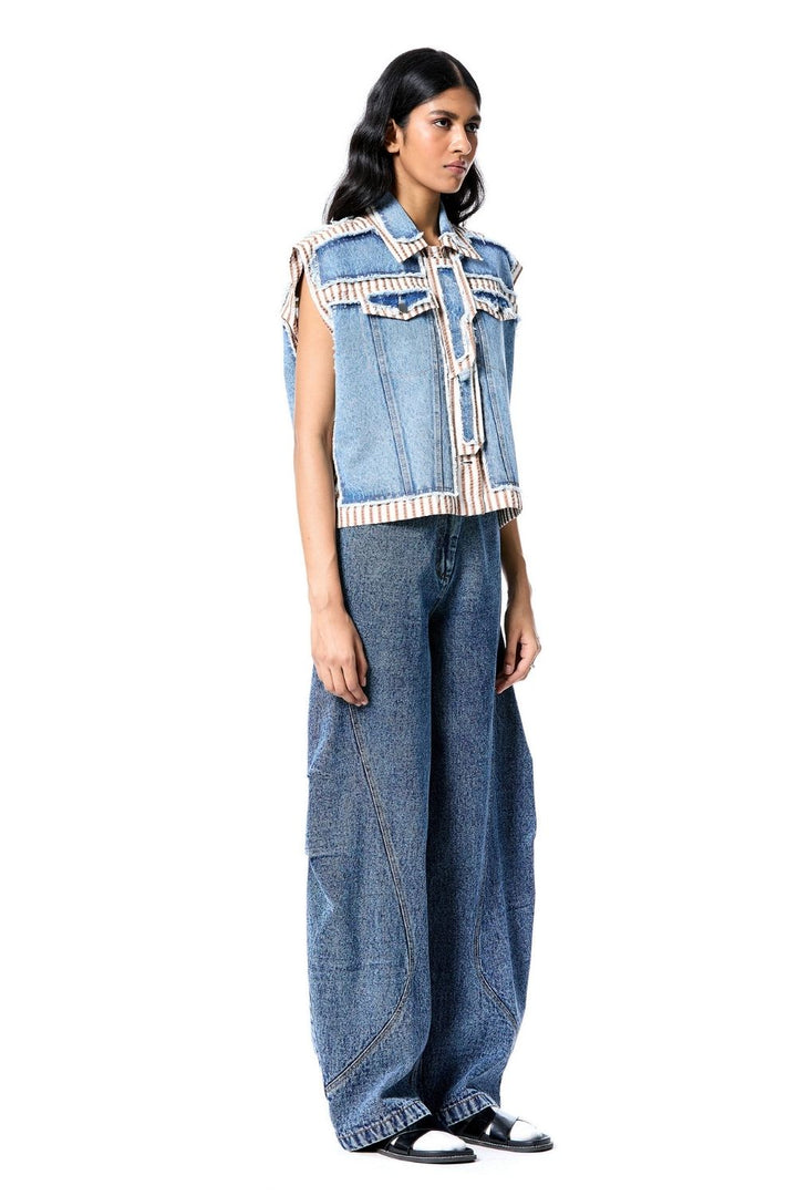 Denim Drip Vest