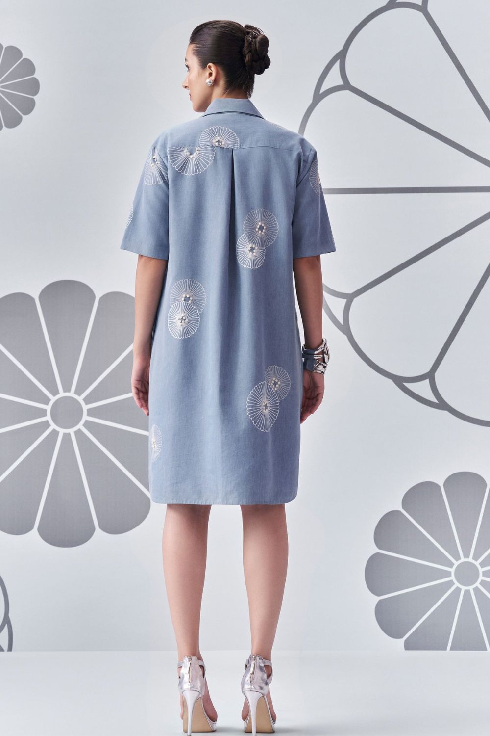Chrysanthemum Slouchy Shirt Dress