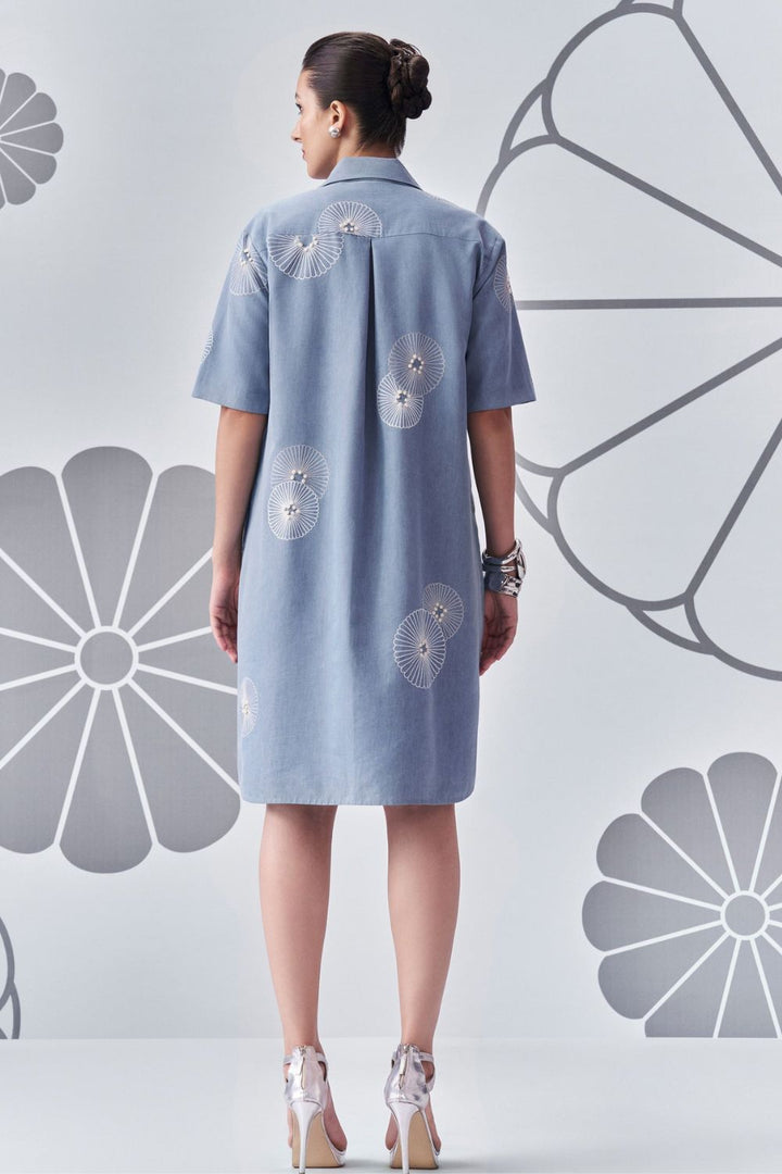 Chrysanthemum Slouchy Shirt Dress