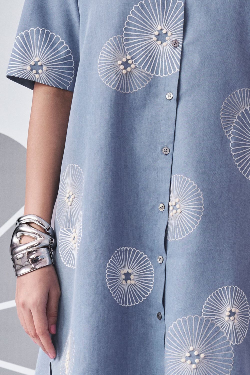 Chrysanthemum Slouchy Shirt Dress
