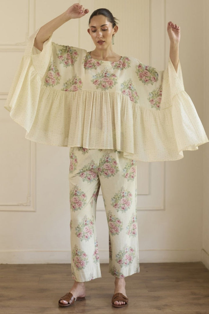 Pink & Green Top With Pants Set
