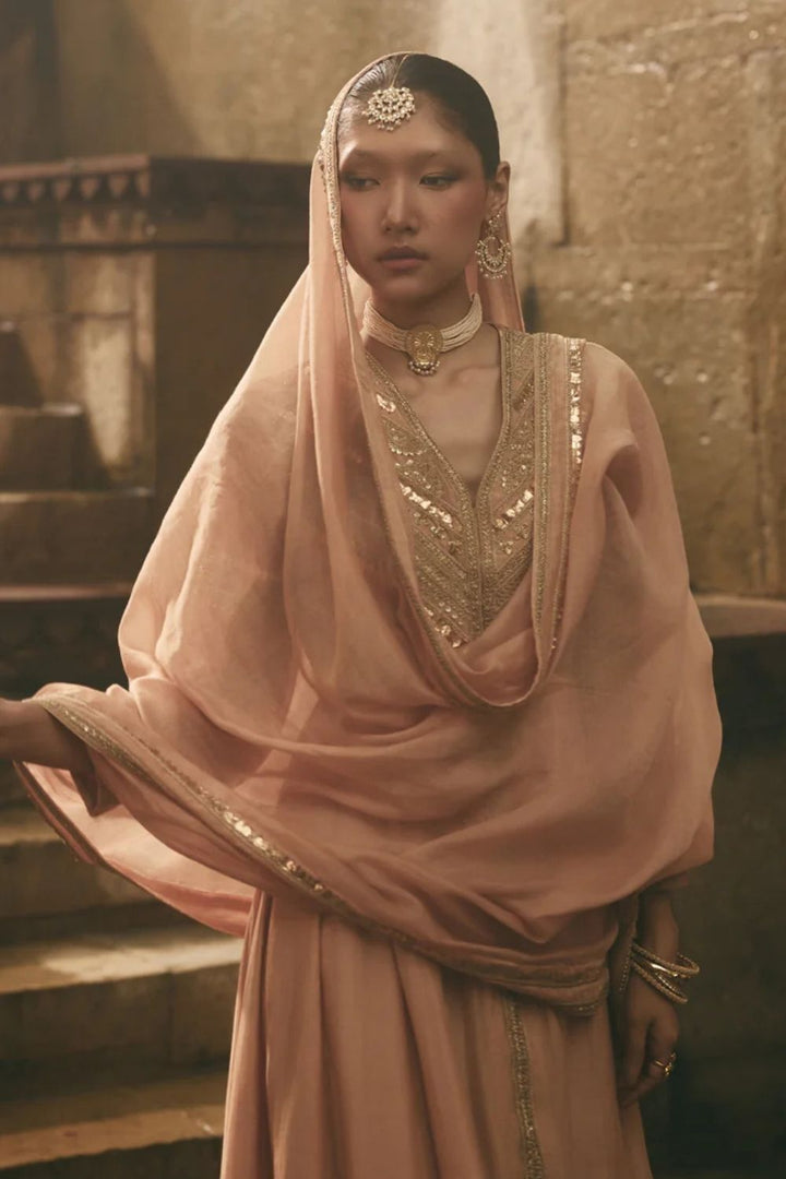 Beige Anarkali Set