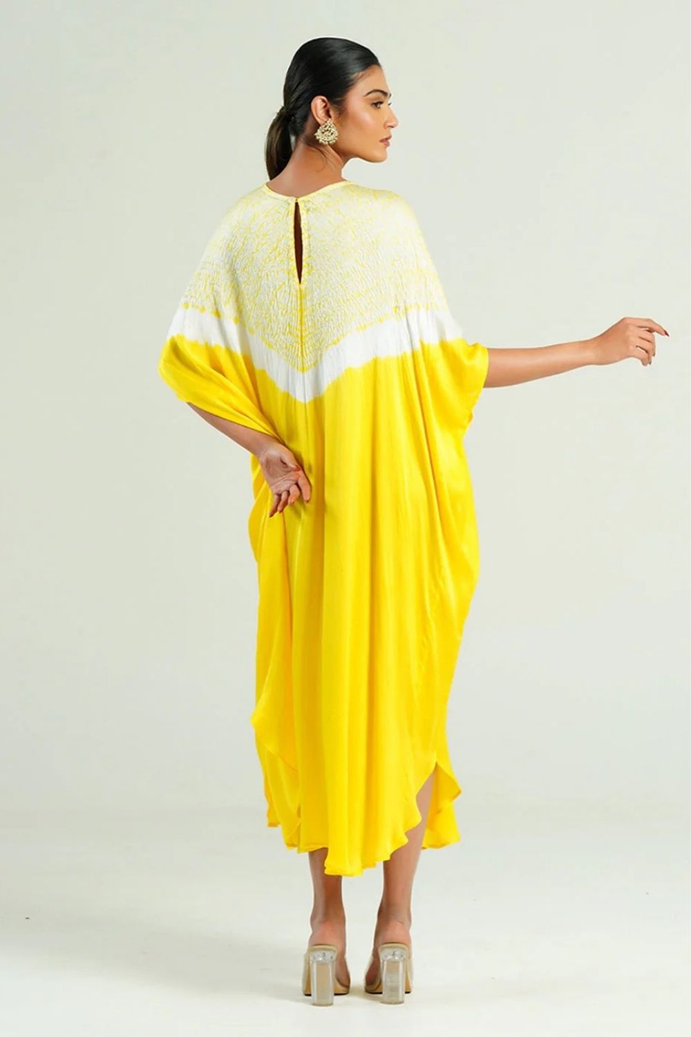 Kaftan Shibori - Scarlet Red / Ivory