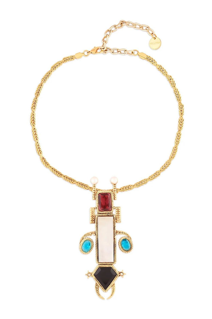 Gold Deco Space Insect Necklace