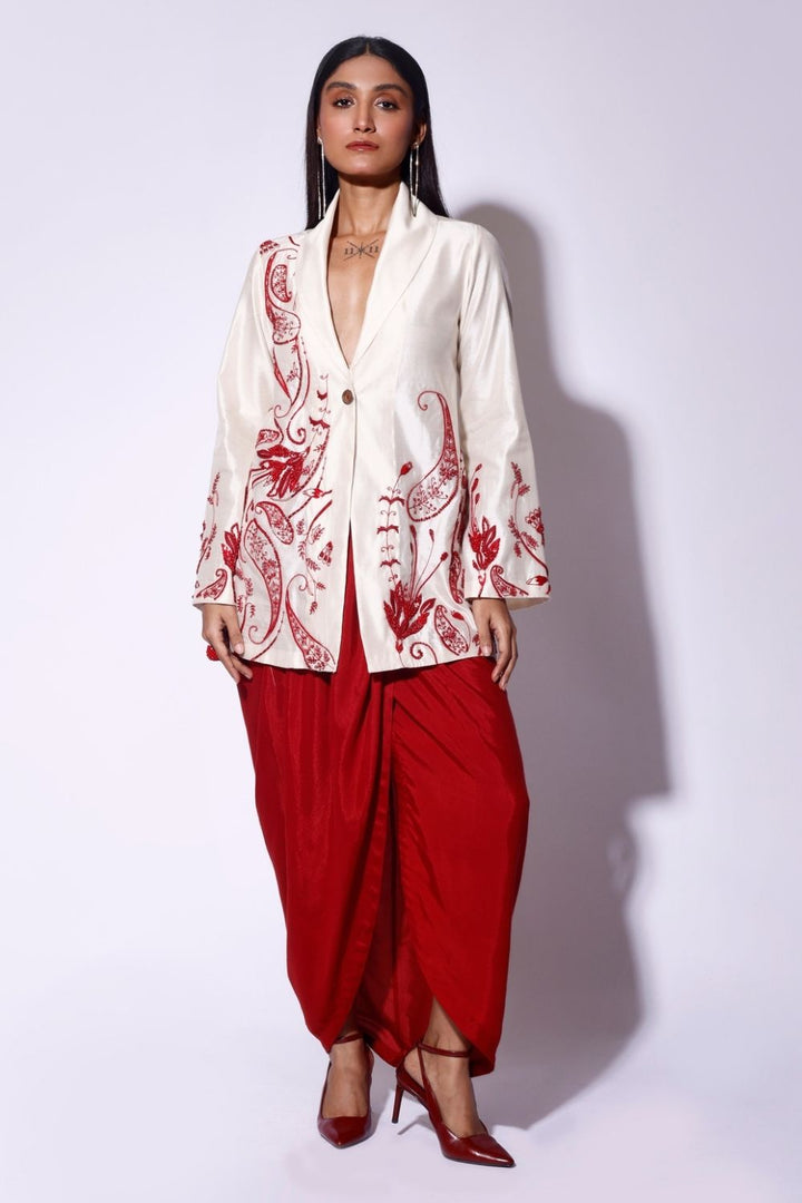 Silk Embroidered Blazer