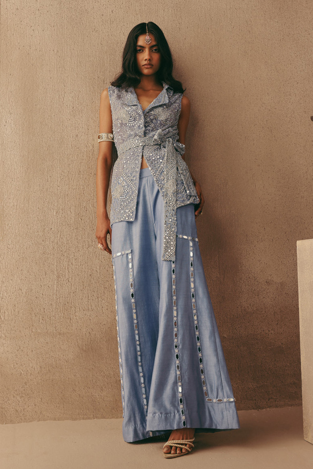 HAND EMBROIDERED FLARED PANTS