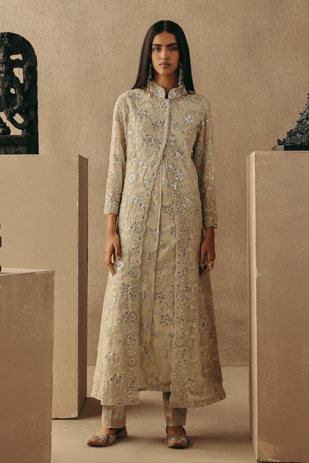 BROCADE CIGARETTE PANTS
