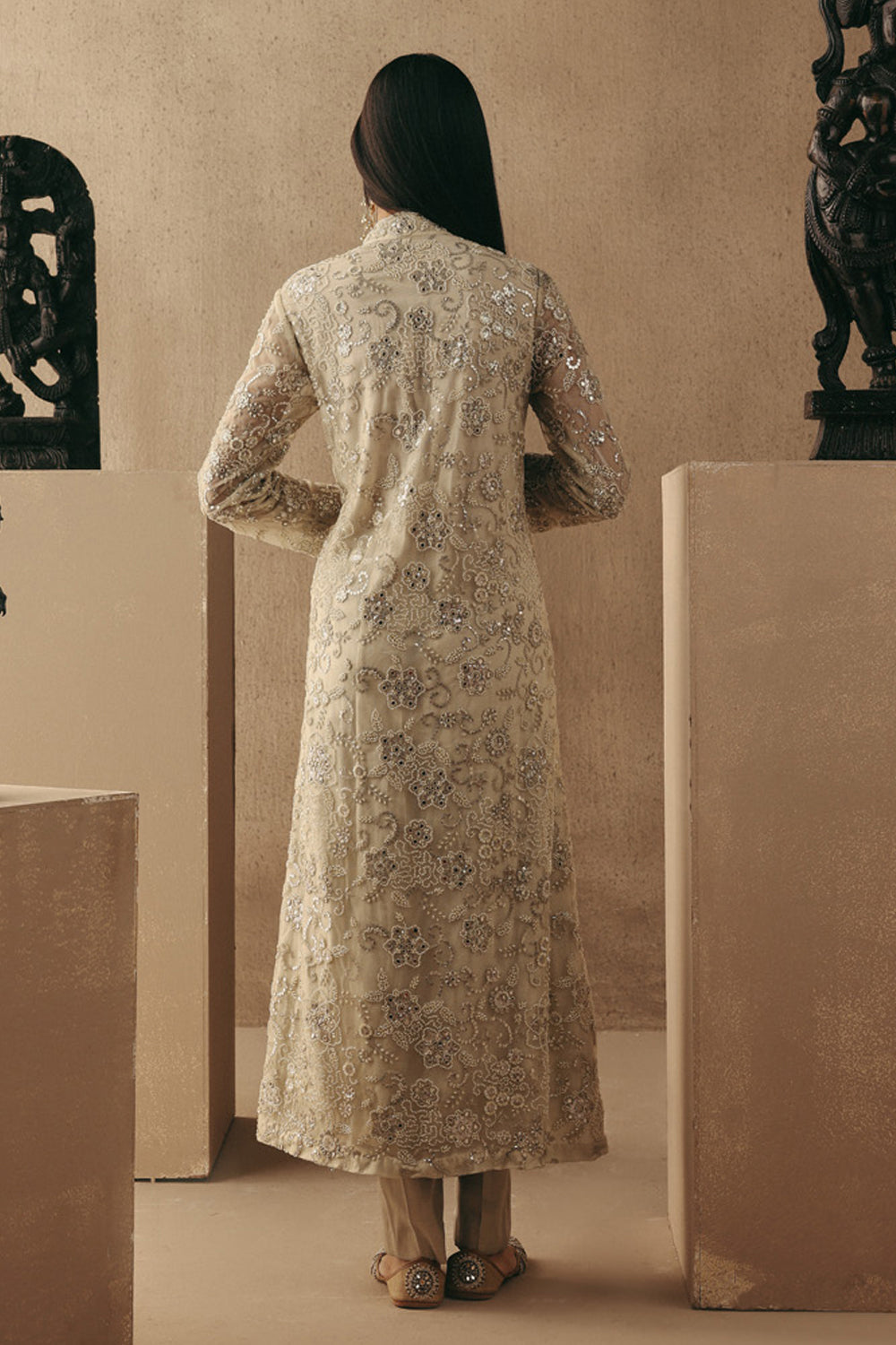 BROCADE CIGARETTE PANTS