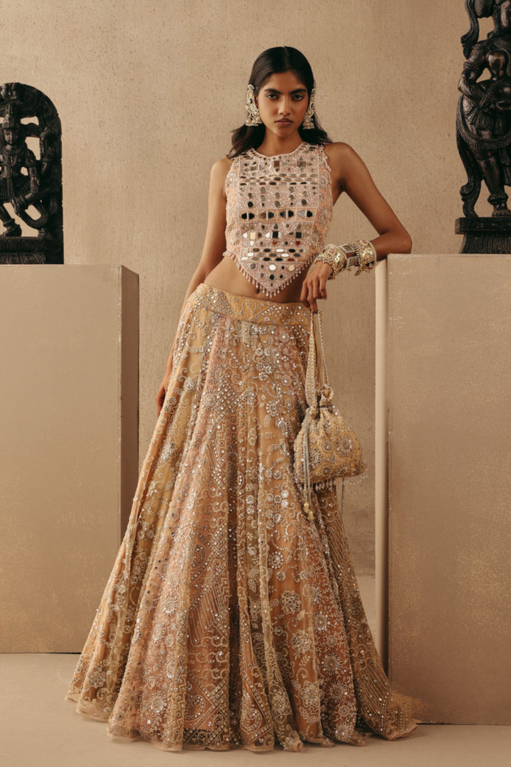 MULTICOLOUR MIRRORWORK LEHENGA SET
