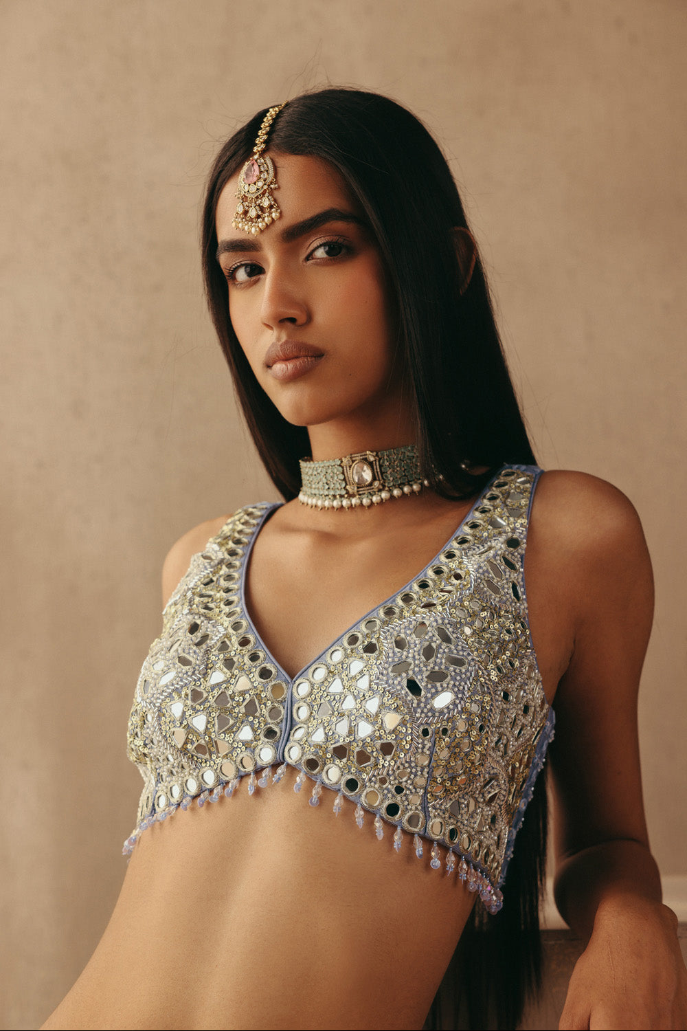 MIRRORWORK SHARARA LEHENGA SET