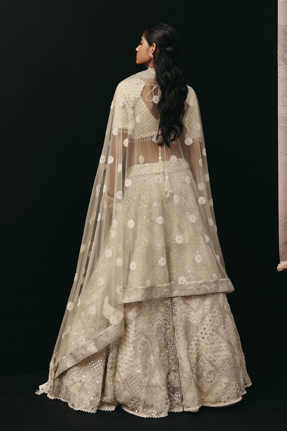 IVORY MIRRORWORK LEHENGA SET