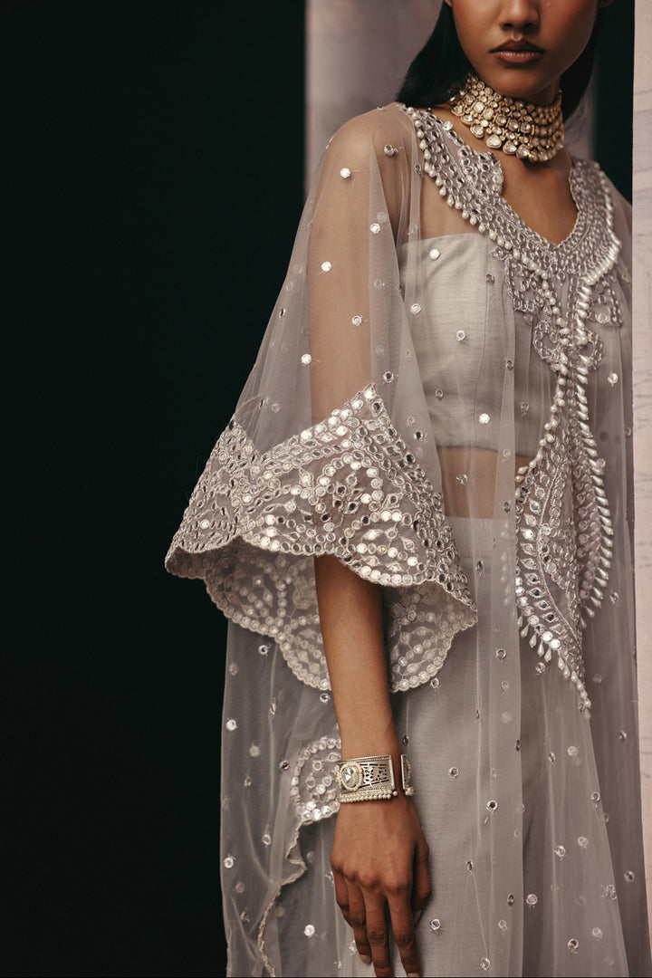 SILVER GREY KAFTAN