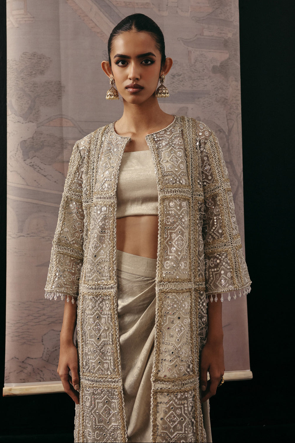 MIRRORWORK MULTI PANEL LONG JACKET