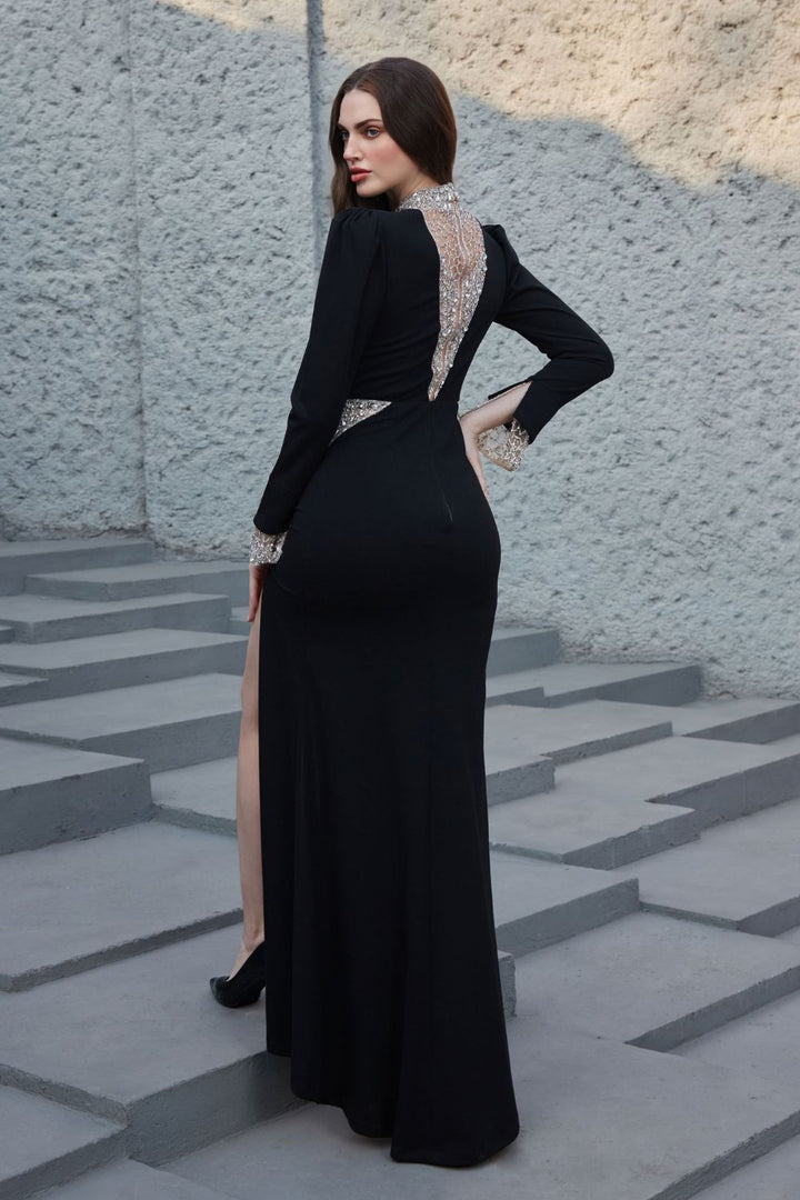 Seraphina Triangle Crystals Crep Evening Gown