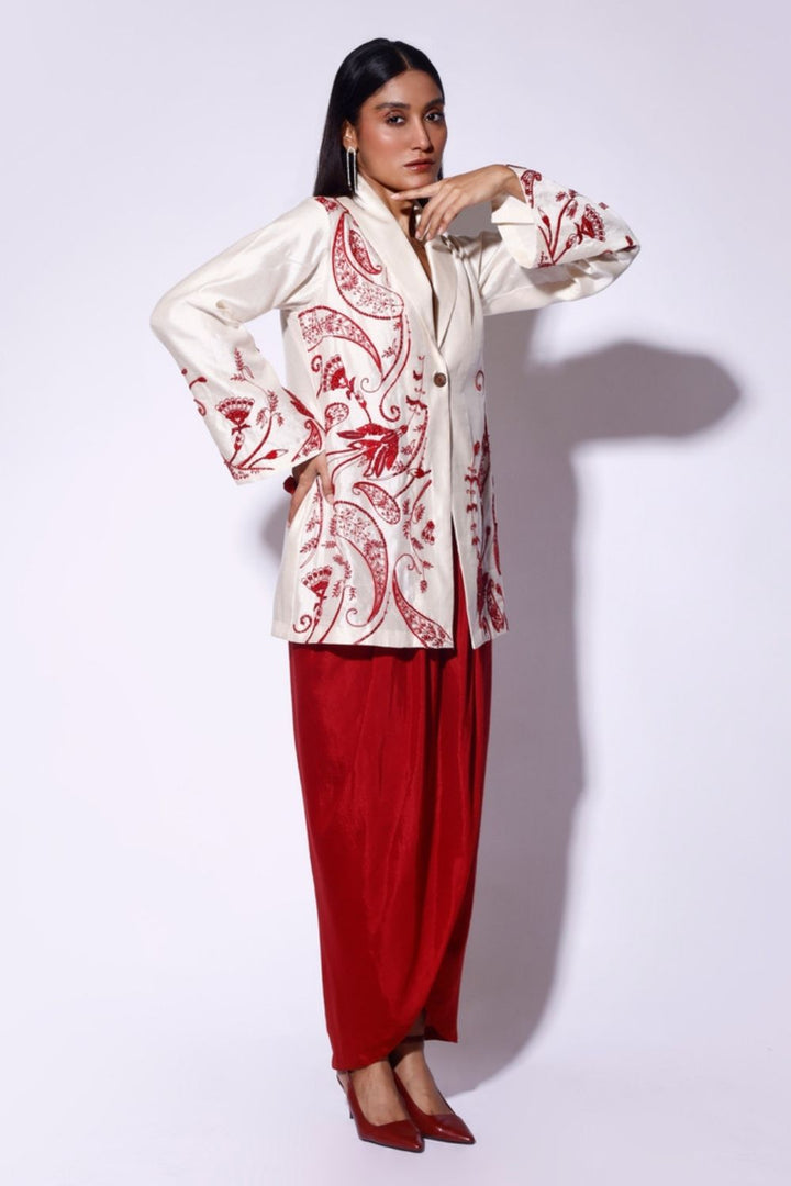 Silk Embroidered Blazer