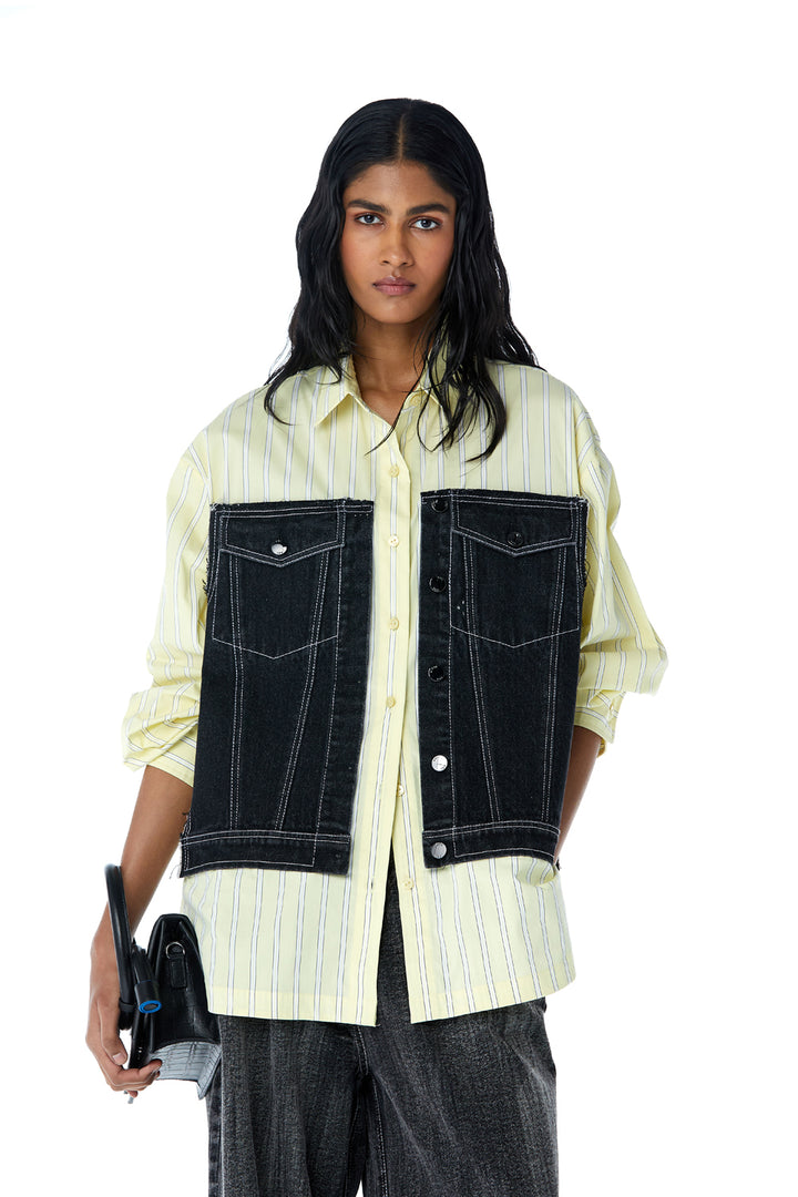 'CONCENTRIC CUT' Denim Shirt